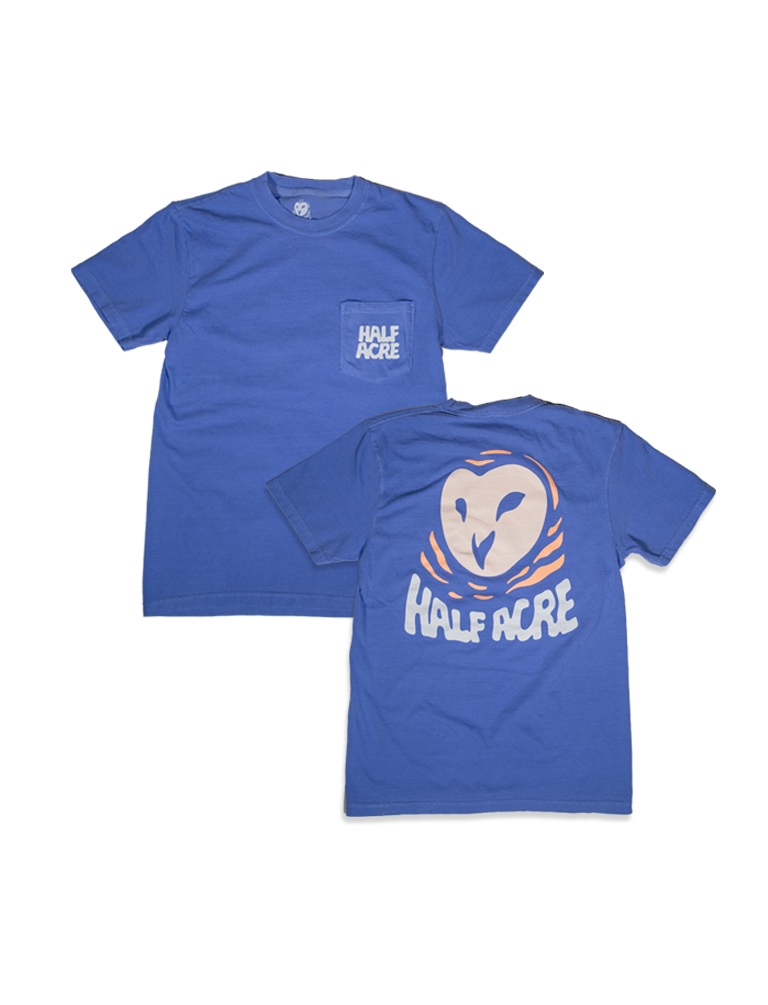 Owl Logo Pocket T-Shirt – Blue