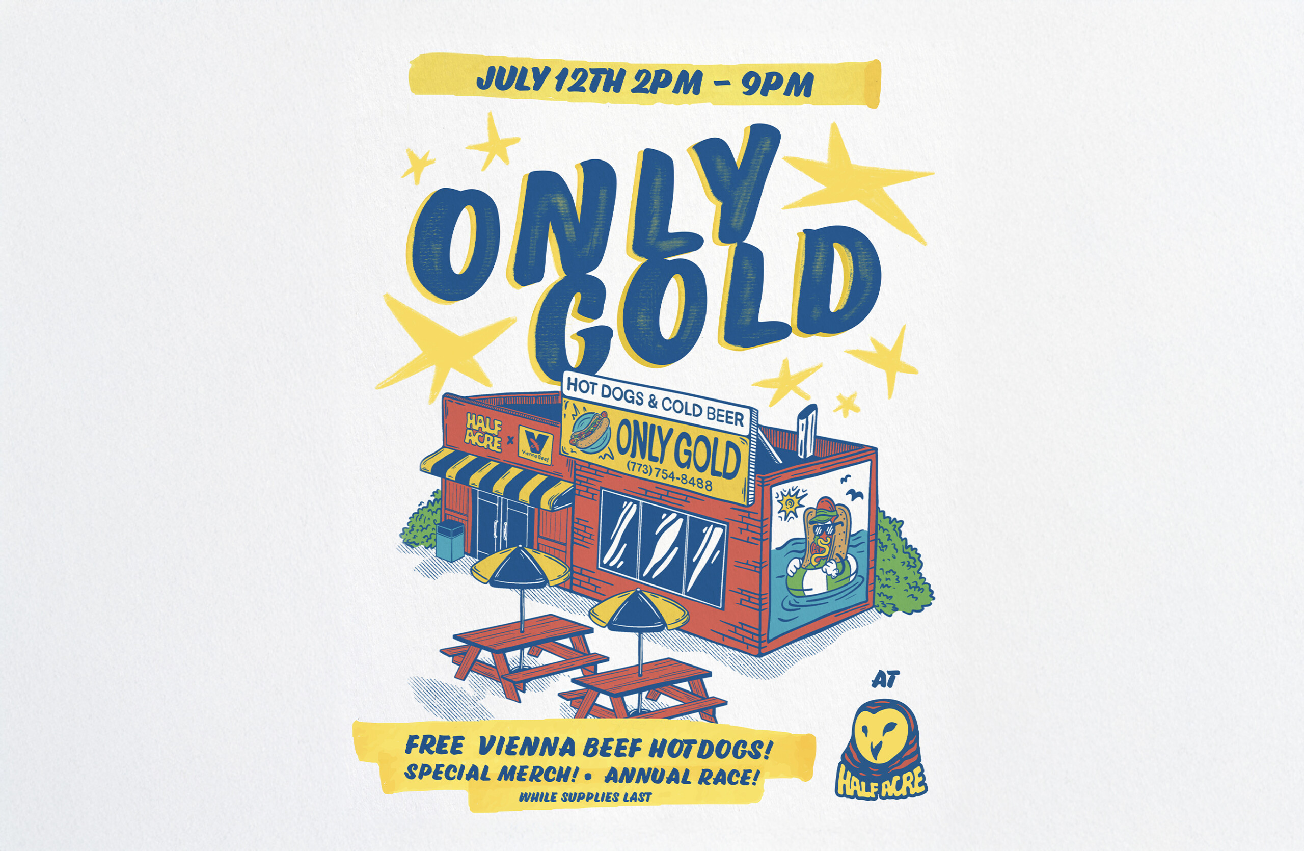 Half Acre x Vienna Beef Present Only Gold 7/12 - Half Acre Beer
